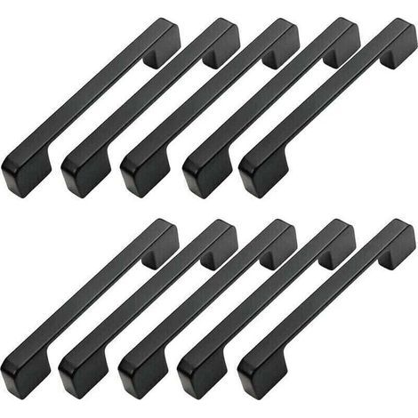 10pcs Poignée Meuble Entraxe 96mm-Poignée Porte Cuisine Noire Poignee Barre Meuble Poignee De Cuisine Noire 96mm (1/4)