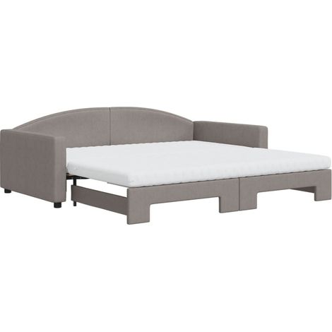 Maison Exclusive - Tagesbett Ausziehbar mit Matratzen Taupe 100x2