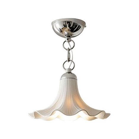Suspension moderne vintage – Abat-jour en porcelaine blanche fleurie – Lampe suspendue élégante – Idéale pour îlot de cuisine, salle à manger et salon-Lumière chaude (1/5)