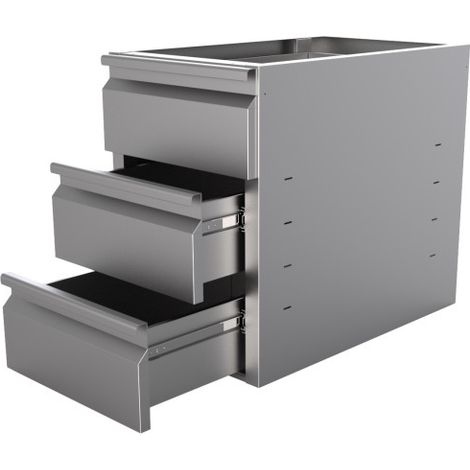 Bloc de tiroirs 3 tiroirs pour table 700 - Combisteel (1/2)