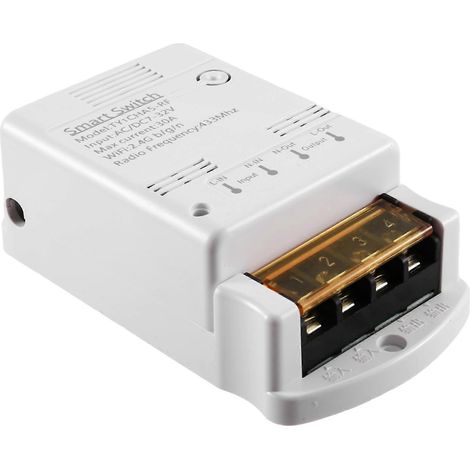 Module d'automatisation intelligente Tuya Smart Switch 30A avec contrôle à distance via application, relais 12V/24V 20A haute puissance 4000W, Wi-Fi et 20 A.