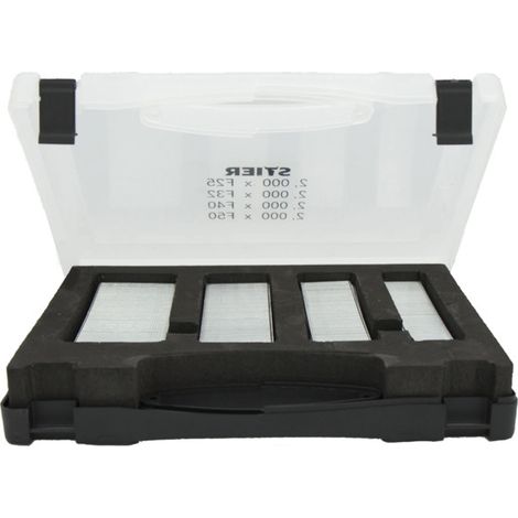 STIER Pointes à tête homme (brads) en coffret 25 - 50 mm, 8000 pièces, galvanisé, pointes ovales, clou tête homme (1/2)
