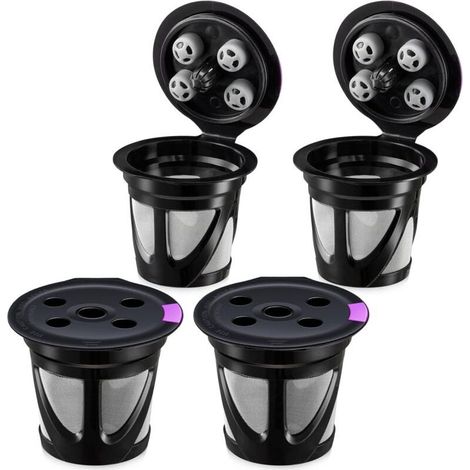 lot de 4 Capsules réutilisables pour cafetières pour K Supreme pour K Superme PlusNoir(5.2×4.5×3.4cm) (1/5)