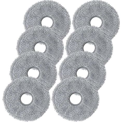 Lot de 8 Serpillères de Rechange Microfibre,Compatible avec Xiaomi X10+/X20+, Dreame L10s Ultra/L10 Ultra/L20 Ultra/L10s Pro Ultra Heat/X40 Ultra Complete/L10 Prime & Ecovacs X1/X2/T20/T30 (1/5)