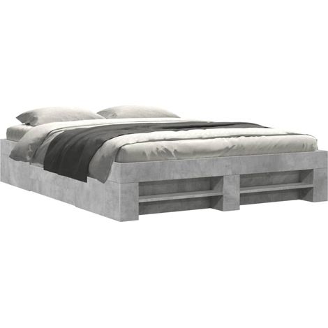 Maison Exclusive - Bettgestell Betongrau 150x200 cm Holzwerkstoff (1/5)
