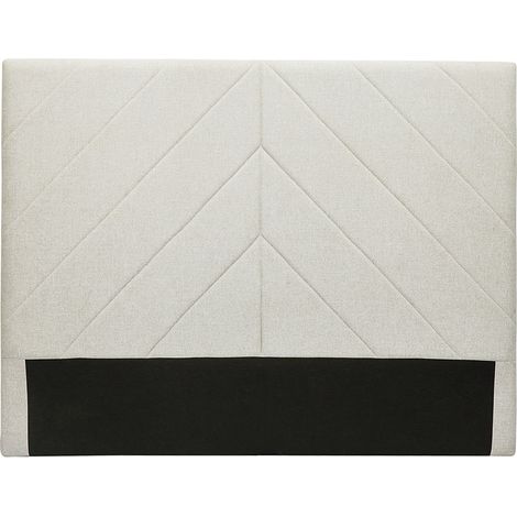 Testata letto in tessuto effetto velluto beige L160 cm AVAH