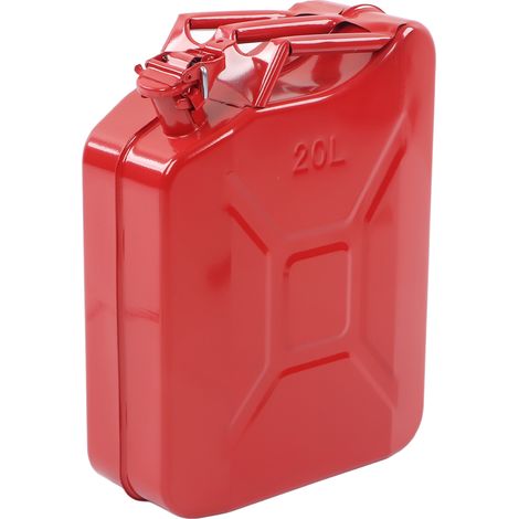 Bidons d'essence 20L en acier inoxydable, réservoir portable avec orifice d'auto-échappement, seau à carburant robuste pour camping et chantier (1/5)