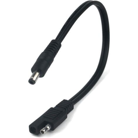 BUNTHAUS Câble Adaptateur SAE vers DC 5.5x2.1mm Mâle 18AWG 30cm pour Panneaux Solaires, Batteries 12V, Voitures, Camping Cars (1/5)
