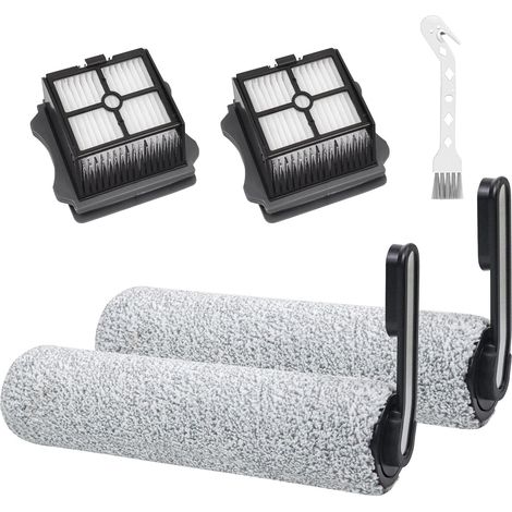 Accessoires pour Tineco Floor One S5/S5 Pro/S5 Pro 2/S5 Extreme Dual Pièces de Rechange pour Aspirateur Eau et Poussière Lot de 5 Accessoires-2 Rouleaux de Brosse,2 Filtres de Rechange