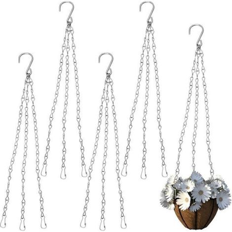 Chaîne de Panier Suspendu - Métal - Argent - 40 cm - Résistante à la Rouille - Réglable (1/3)