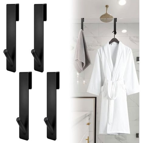 Set di 4 ganci per doccia in acciaio inox, ganci per porta doccia, ganci per asciugamani e ganci per rasoio in acciaio.