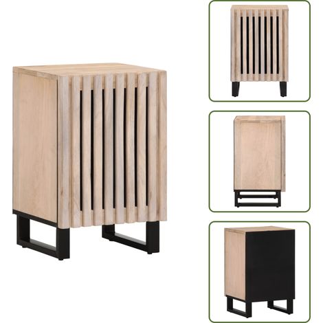 The Living Store Mobile da Bagno 38x34x58 cm in Legno Massello di Mango - Mobile da bagno