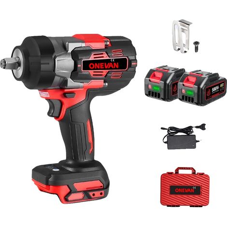 Llave de impacto, 2800 Nm de par, inalámbrica, alimentada por batería, 2 juegos de baterías B, EU-b (1/2)
