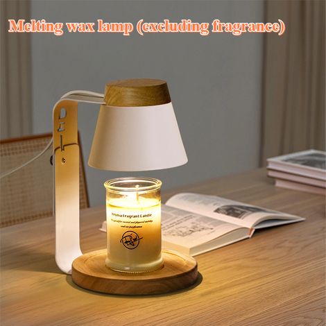 Réglable en hauteur, minuterie, gradation, lampe à cire fondante, lampe de table bougie parfumée rétro ambiance chambre, lampe halogène GU10 35W (1/5)