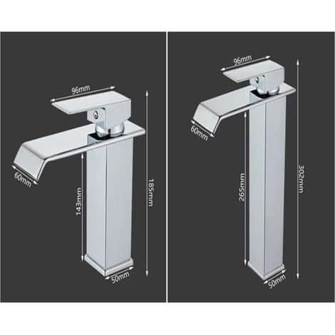 Robinet cascade doré pour lavabo noir – Mitigeur de lavabo au design moderne et élégant (1/3)