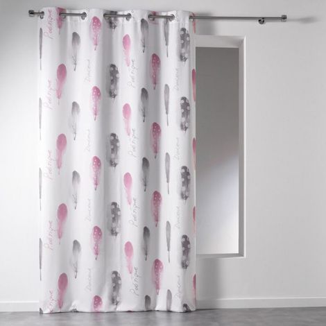 Rideau a oeillets Microfibre Poetique blanc 140x260cm