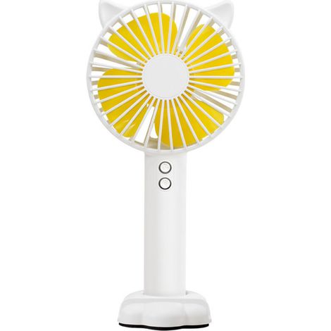 Mini ventilatore portatile con supporto per telefono, manuale d'uso e porta USB, design verticale per ufficio, viaggi e casa, alimentato a batteria - Crezuo