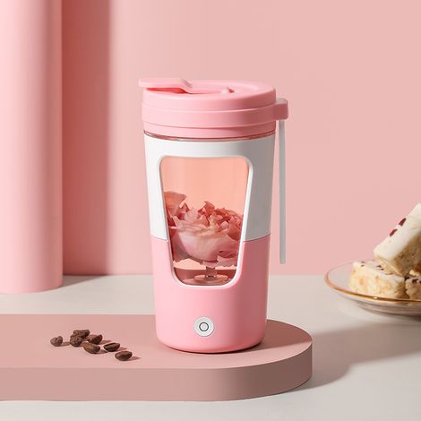 Coffee Boy vollautomatischer Mixbecher, wiederaufladbarer pinkfarbener elektrischer Shaker, ideal für Fitness- und Proteinshakes. (1/5)