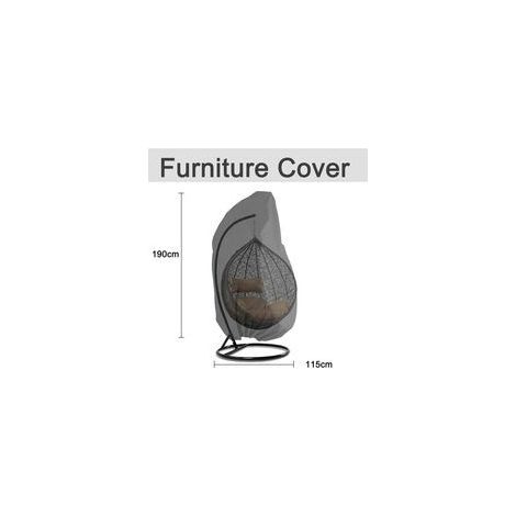 Housse de fauteuil suspendu de jardin 190 x 115 cm – Tissu Oxford 210D imperméable – Protection contre UV et vent (1/4)