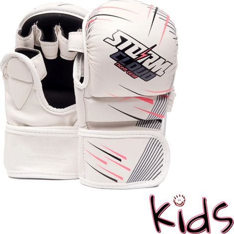 StormCloud StarFall Kinder MMA-Handschuhe, Weiß und Pink, Junior L