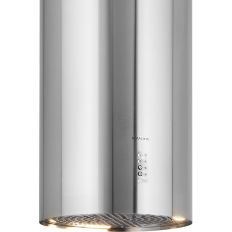 Klarstein Campana de isla Bolea Ø 38 cm escape/recirculación de aire 600 m³/h LED incl. filtro de carbón activado