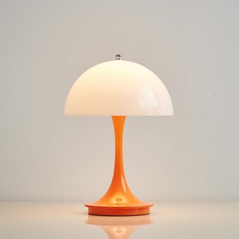 Lampe de chevet rétro en forme de champignon – LED rechargeable, 3 niveaux de luminosité, commande tactile, couleur orange (1/4)