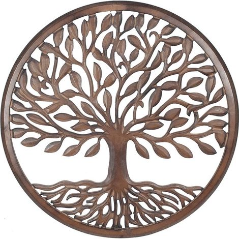 Signes Grimalt Mur de la plaque en bois en bois Assiettes en bois brun Adorno 2x60x60cm 22735 (1/2)