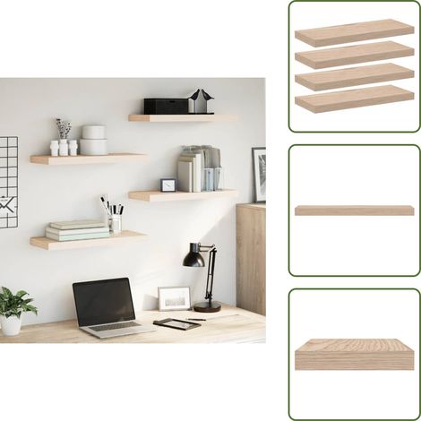 The Living Store Schweberegale 4 Stk. 60x23,5x4 cm Holzwerkstoff - Schweberegale (1/5)