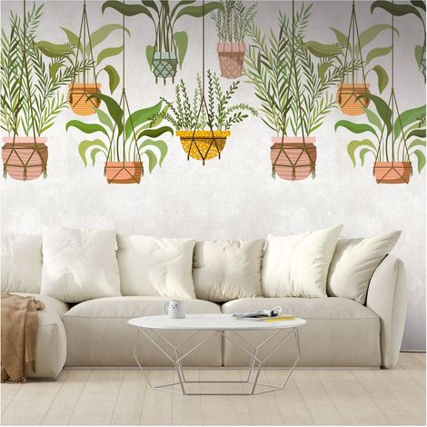 Photo wallpaper Profhome 382661 hot embossed non-woven wallpaper smooth with floral ornaments matt green pink yellow 1.59 m x 2.8 m (1/4)