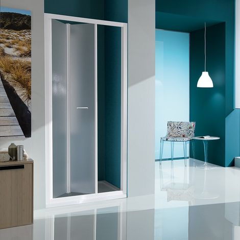 Samo - Porte de douche pliante 78 - 84 cm profilés chromé brillant verre transparent - EUROPA