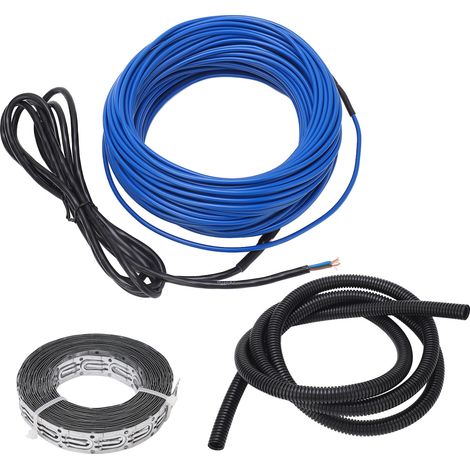 Ortviai Câble Chauffant Auto-régulant pour Tuyaux 15 m – 15 W/m, 225 W, 220-240 V – avec Sangle de Fixation et Gaine de Protection