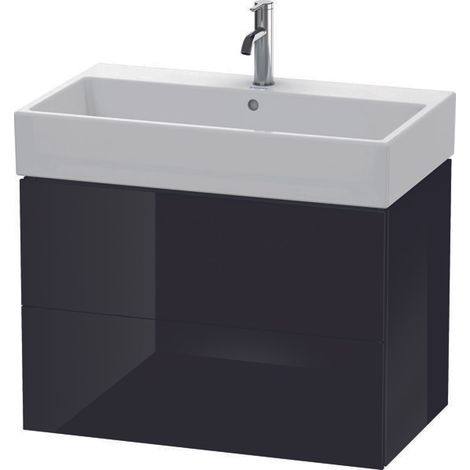 Mueble bajo lavabo L-CUBE 544x784x459mm negro alto brillo (1/5)