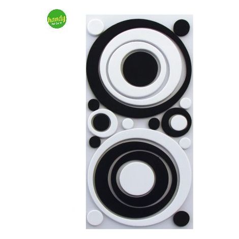 Sticker black&wHite circles arreda adesivo murale frasi famose 15x31 cm