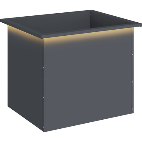 vidaXL Fioriera da giardino con LED Antracite 50 x 60 x 48 cm
