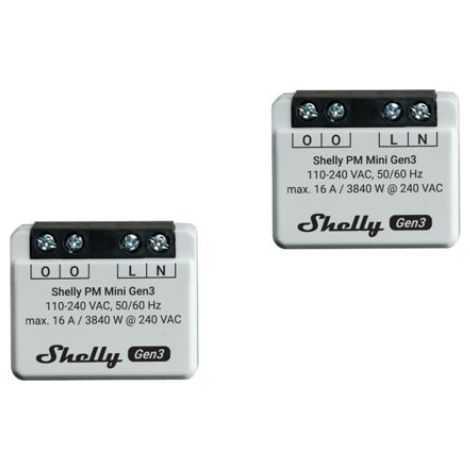 Shelly PM Mini Gen3 Energie-Messgerät kompakt Grau (1/2)