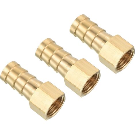 Fluted Pipe Straight Fitting 12mm Barbed Wire G1/4 Yellow 3 Pack (1/5)
