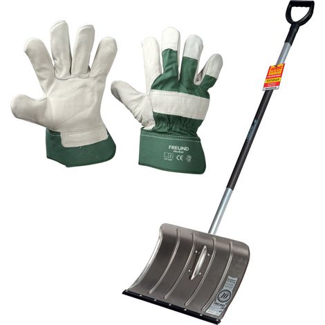 Freund-Victoria - Alu-Schneeschieber mit Flüsterkante inkl. Handschuhe Worker (1/3)