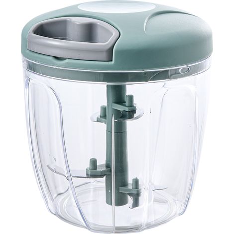 Procesador de alimentos manual con cable y picadora integrada para picar cebollas, pimientos, jengibre y otras especias. Un electrodoméstico ecológico ideal. (1/5)