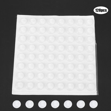 128 patins en silicone auto-adhésifs, transparents et antidérapants, pour la protection des sols et de la maison, 12 x 4 mm (1/5)