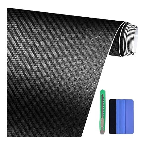 Black 3D Carbon Film 150 x 30 cm Vinyl Car Sticker (1/5)