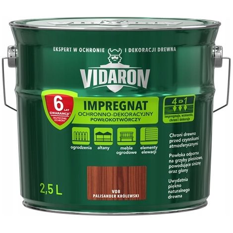 Impregnación protectora Vidaron, resistente al moho, 2,5 l, palo de rosa real, 1 unidad. (1/3)