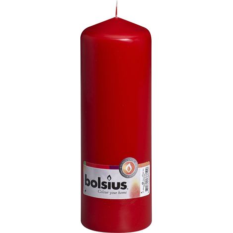 Bolsius Stumpenkerze rot, Höhe 20 cm, Ø 6,8 cm Kerze Dekokerzen