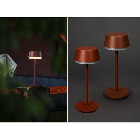 Akku Tischleuchte 2er Set für Outdoor dimmbar, kabellos in Terracotta, 30cm (1/5)
