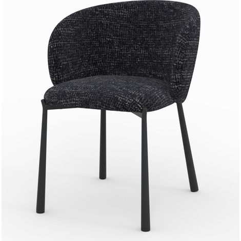 Chaise en tissu texturé noir - Danaë (1/5)