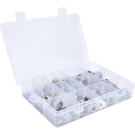 Kit d'écrous hexagonaux de différentes tailles, sûr, ferme et résistant à la corrosion, avec rondelles plates, pour la construction et le bâtiment. (1/5)