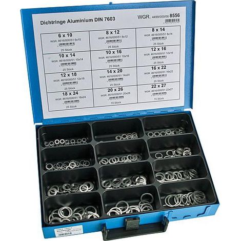 mâlette d'assortiment bague d'etancheite en aluminium DIN 7603
