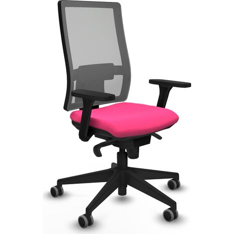 Horna sincro malla gris similpiel rosa brazos 3D base piramidal  ruedas 65mm engomadas (1/5)