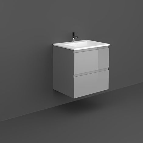 RAK Joy Wall Hung Vanity Unit with Basin 600mm Wide - Urban Grey (1/5)