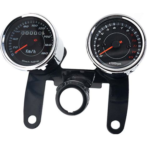 Compteur de vitesse universel 2 en 1 avec rétroéclairage LED pour moto, indicateur de vitesse et tachymètre (1/5)