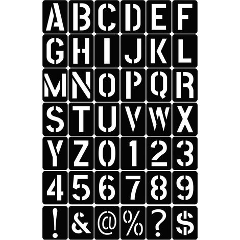 42-teiliges Set wiederverwendbarer, abwaschbarer Buchstaben- und Zahlenschablonen aus umweltfreundlichem Material.